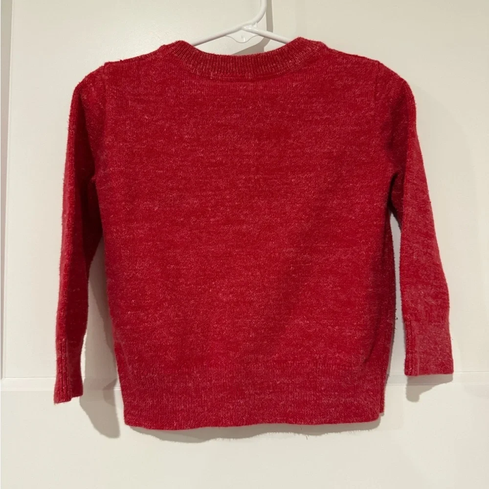 GAP Red Kids Crewneck Sweater with Gold Bear Pin